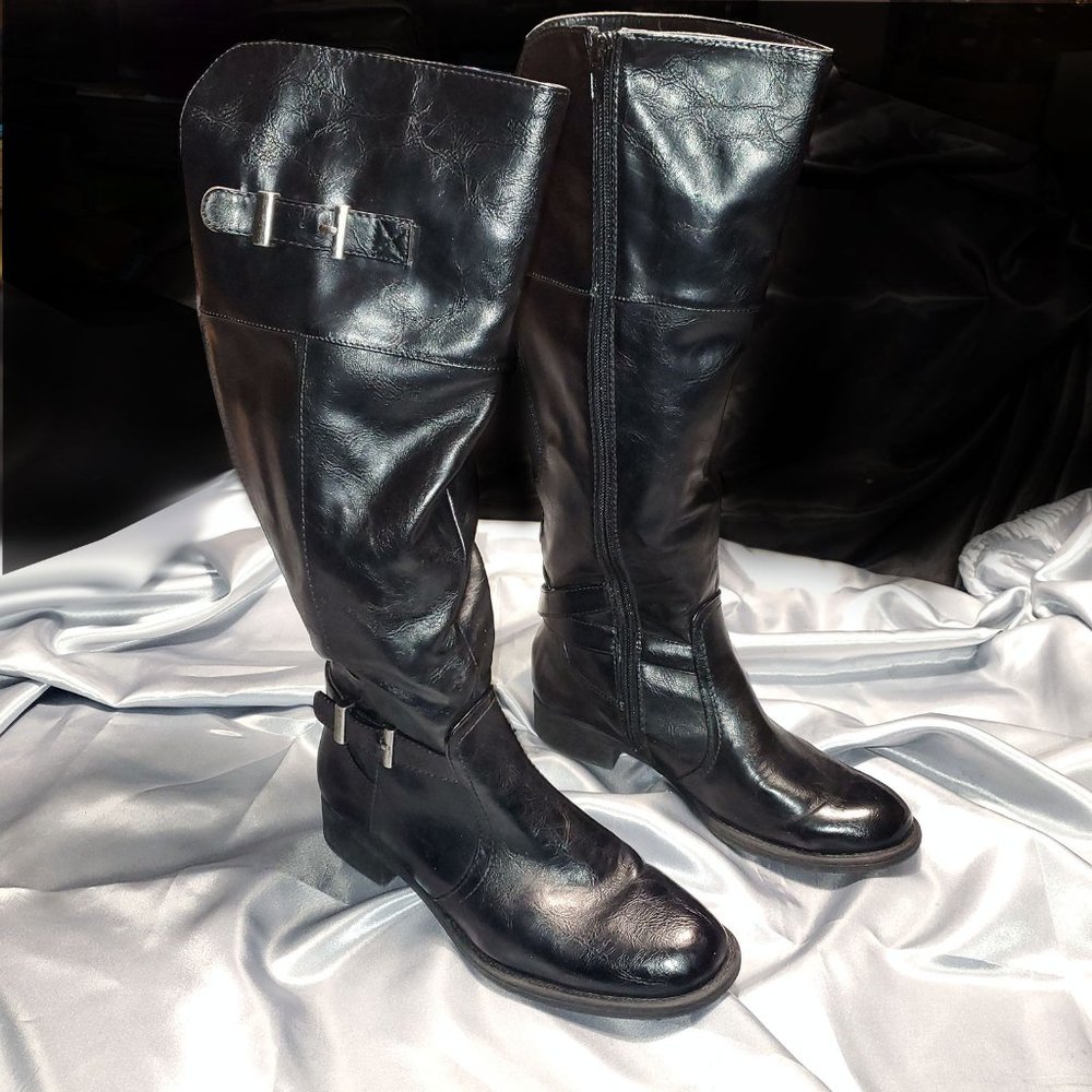 YUU black knee high riding winter boots ROCI  SZ 7